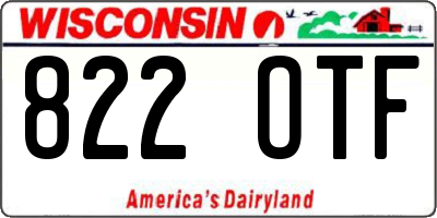 WI license plate 822OTF