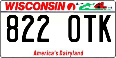 WI license plate 822OTK