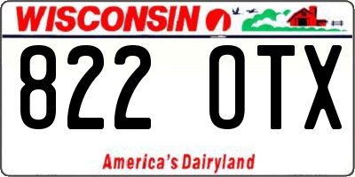 WI license plate 822OTX