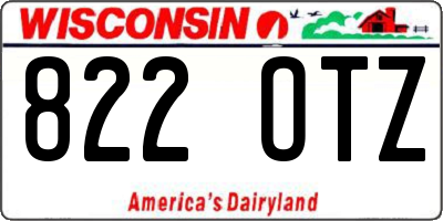WI license plate 822OTZ