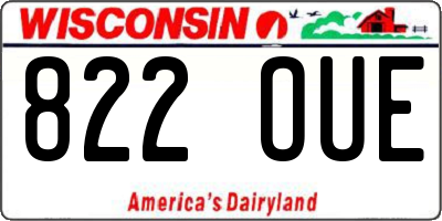 WI license plate 822OUE