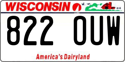 WI license plate 822OUW