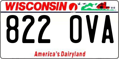 WI license plate 822OVA