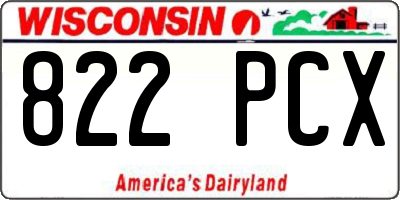 WI license plate 822PCX