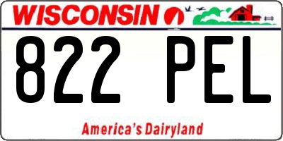 WI license plate 822PEL