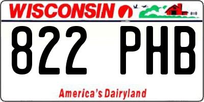 WI license plate 822PHB