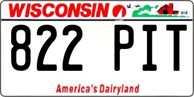 WI license plate 822PIT