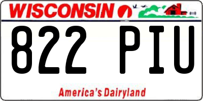WI license plate 822PIU