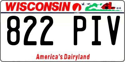WI license plate 822PIV