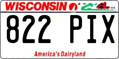 WI license plate 822PIX