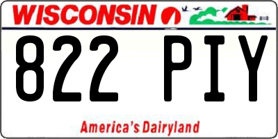 WI license plate 822PIY