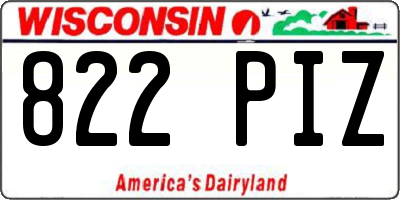 WI license plate 822PIZ