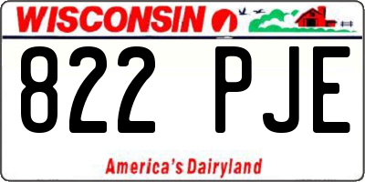 WI license plate 822PJE