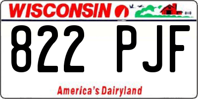 WI license plate 822PJF