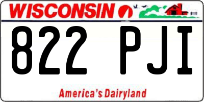 WI license plate 822PJI