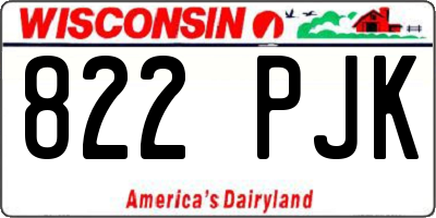 WI license plate 822PJK