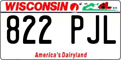 WI license plate 822PJL