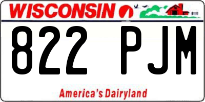 WI license plate 822PJM