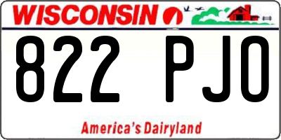 WI license plate 822PJO