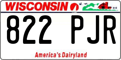 WI license plate 822PJR