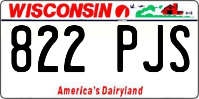 WI license plate 822PJS