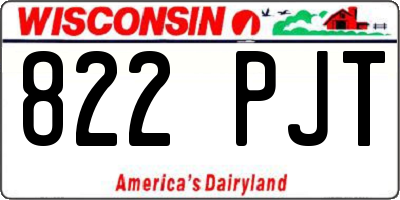 WI license plate 822PJT