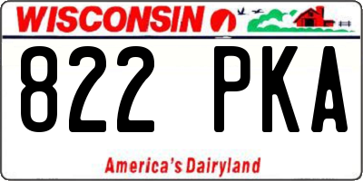WI license plate 822PKA