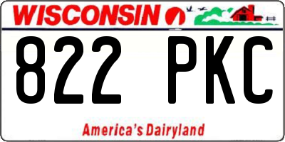 WI license plate 822PKC