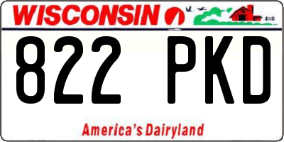 WI license plate 822PKD