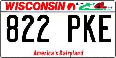 WI license plate 822PKE