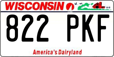 WI license plate 822PKF