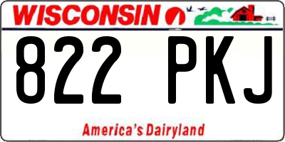 WI license plate 822PKJ