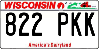 WI license plate 822PKK