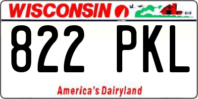 WI license plate 822PKL