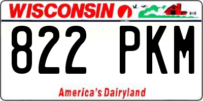 WI license plate 822PKM