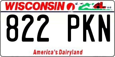 WI license plate 822PKN