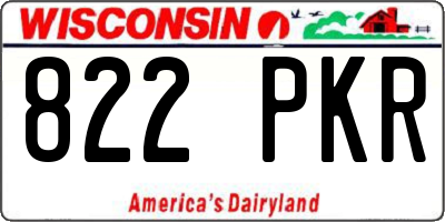 WI license plate 822PKR