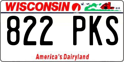 WI license plate 822PKS