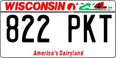 WI license plate 822PKT