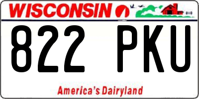 WI license plate 822PKU