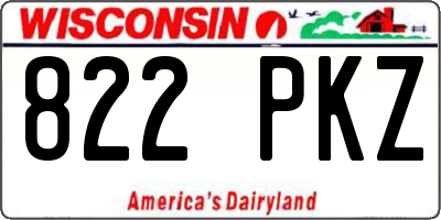 WI license plate 822PKZ