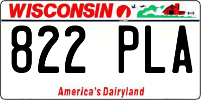 WI license plate 822PLA