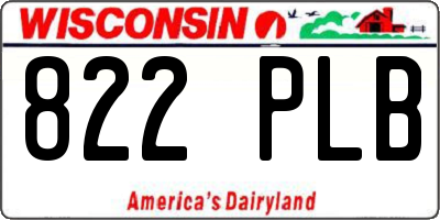 WI license plate 822PLB