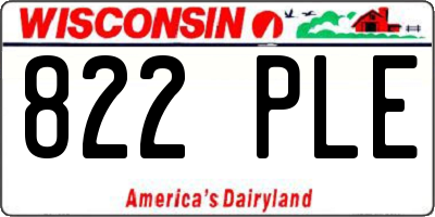 WI license plate 822PLE