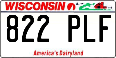 WI license plate 822PLF