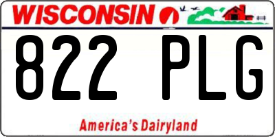 WI license plate 822PLG