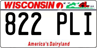 WI license plate 822PLI