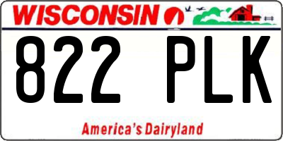 WI license plate 822PLK