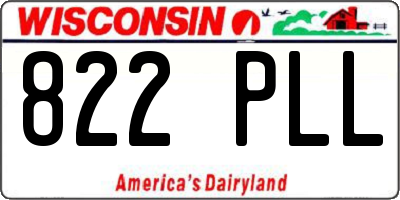 WI license plate 822PLL
