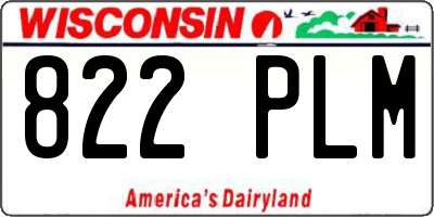WI license plate 822PLM